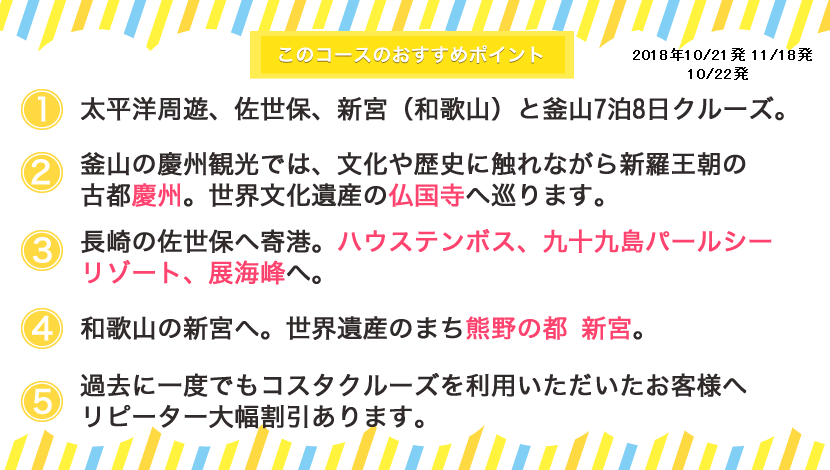 コスタネオロマンチカ コースポイント