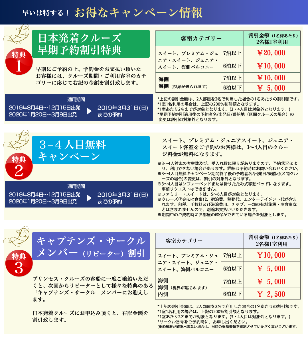 プリンセスクルーズお得なキャンペーン