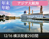 【2019年2/14より販売開始】 2020年ダイヤモンド・プリンセスで行く 年末年始 アジア大航海 29日間(M043C) -横浜発着- (船会社リピーター割引・日本人スタッフ多数乗船)【オンライン予約可】