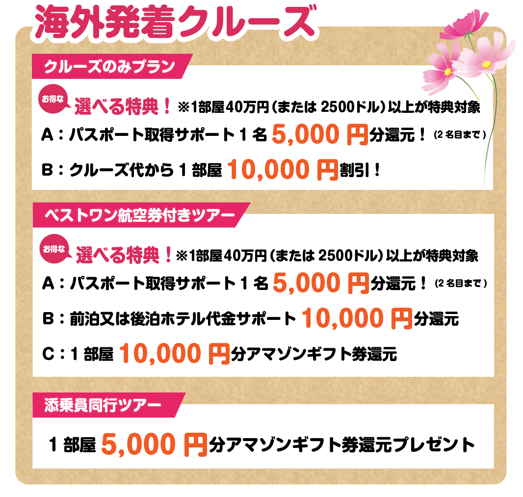 海外発着特典