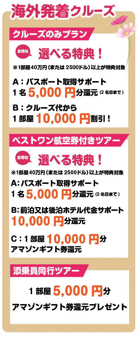 海外発着特典