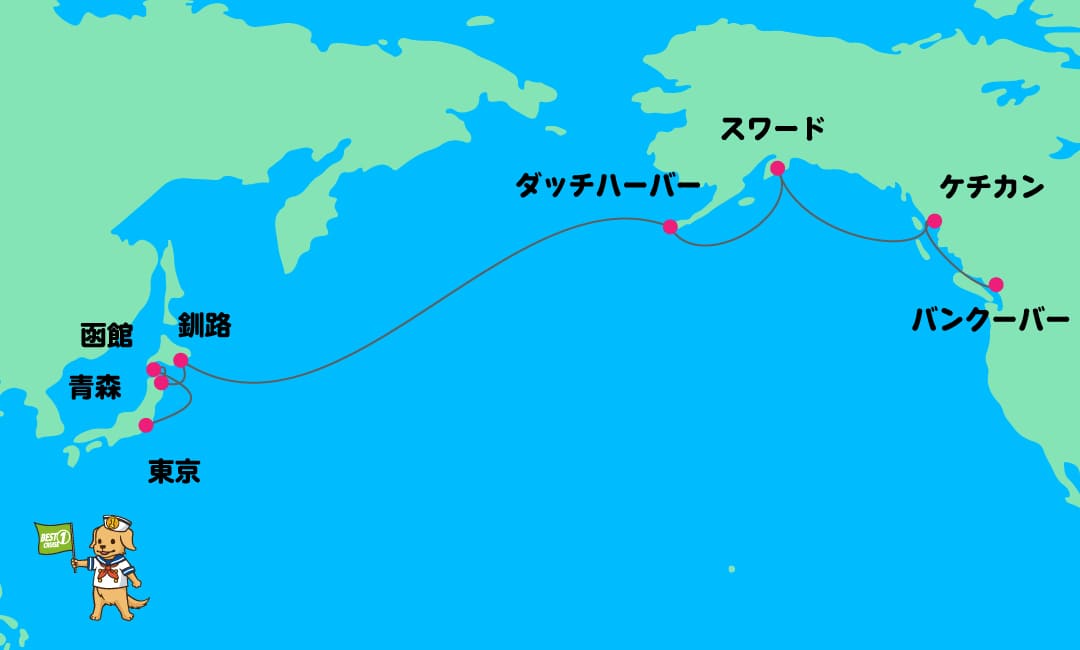 エクスプローラIII号 グランドジャーニークルーズ 航路図