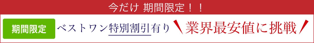業界最安値に挑戦! 期間限定 ベストワン割引あり